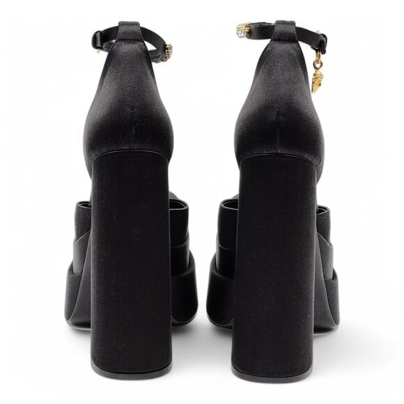 Versace Medusa Aevitas Double Platform Satin Pumps in Black EU 40 US 10 $1445 - Picture 5 of 8